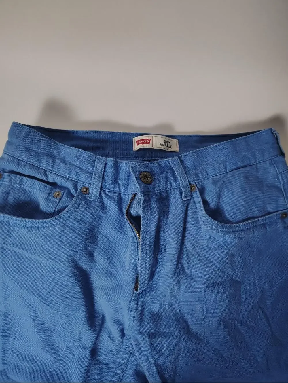 Levis 505 Jeans 28x28 Mens Blue Regular Straight Cotton Chino Trousers Denim